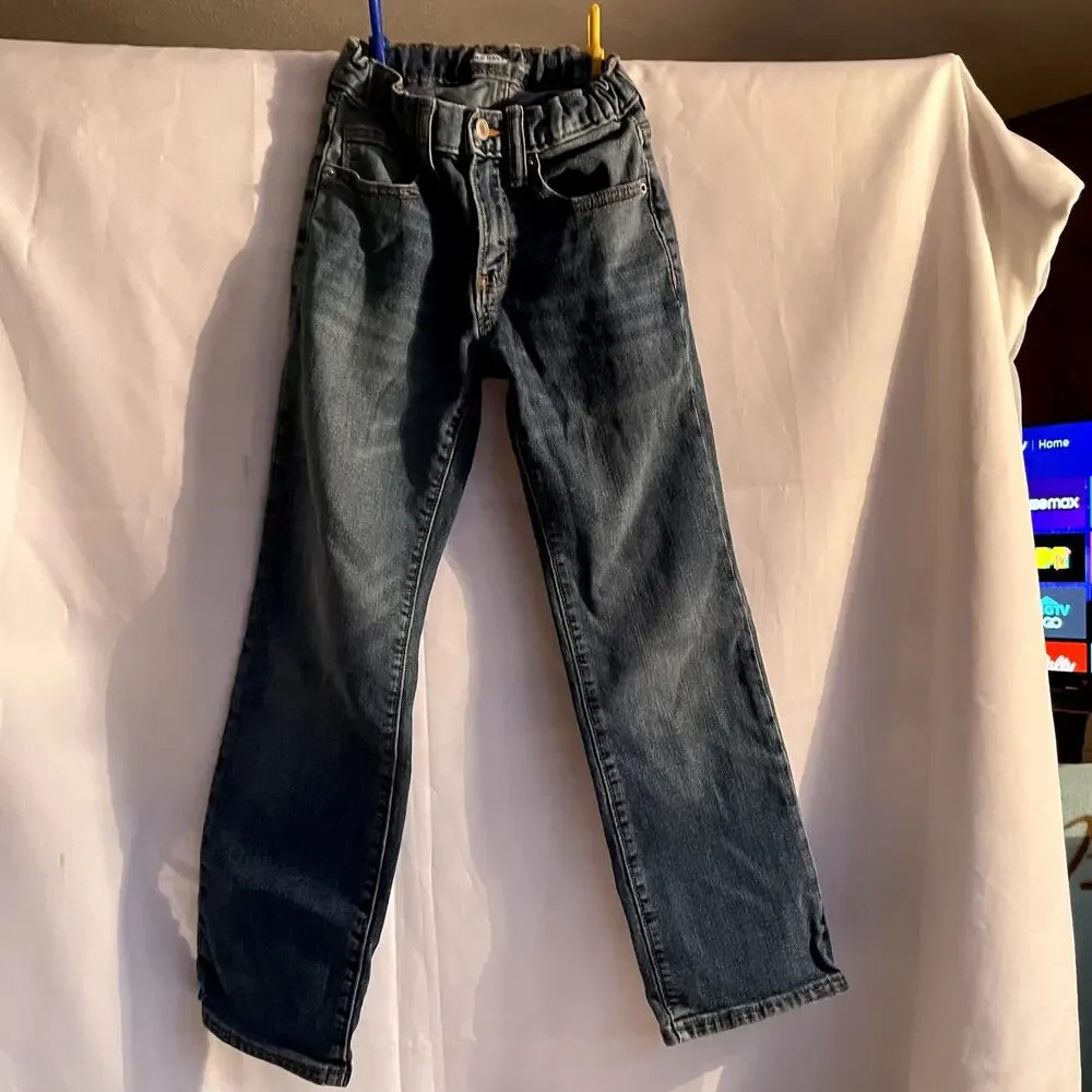 SKU 1507 Old Navy Child Size 8 Straight Blue Jeans Built In Flex Medium Wash